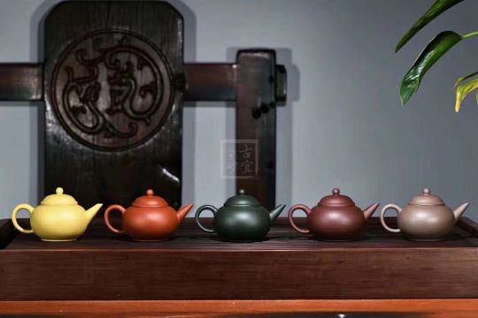 《五色土》綠泥，朱泥，紫泥，青灰泥，段泥純手工宜興紫砂壺茶具水平茶壺
